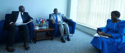 Director of Africa Joint Programme Office (JPO) Engineer Ladislaus Matindi, SADC Deputy Executive Secretary for Regional Integration, Dr Thembinkosi Mhlongo and  SADC Senior Programme Officer - Transport,  Ms Mapolao Mokoena